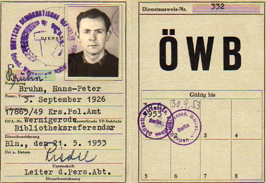 Peter-Bruhn-Dienstausweis